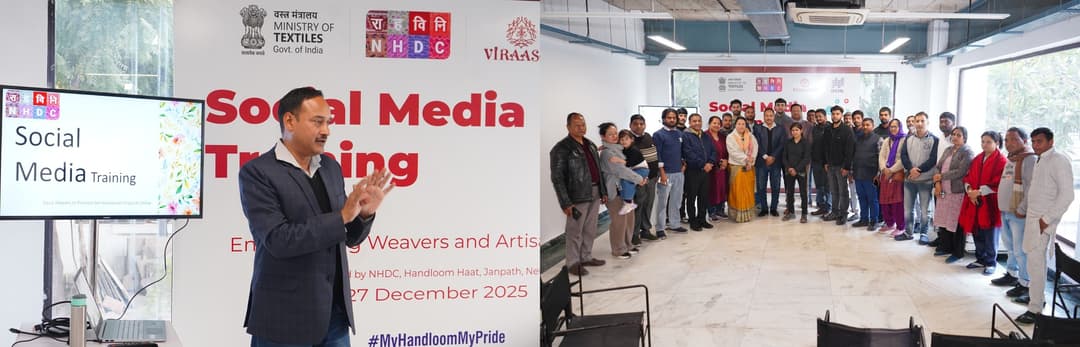 Social media training to weavers for business generation and digital empowerment conducted by NHDC, Dec 2025